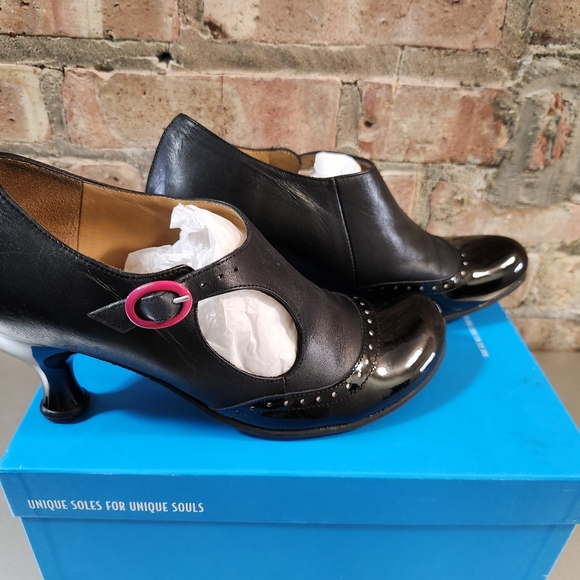 John Fluevog Shoes - John Fluevog Black Heels with Ergonomic Design